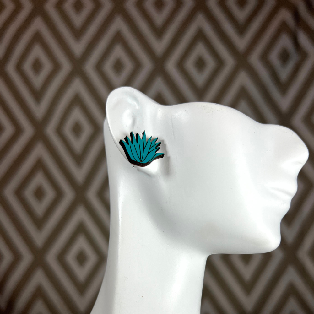 Wooden Agave Stud Earrings - Descendencia Latina