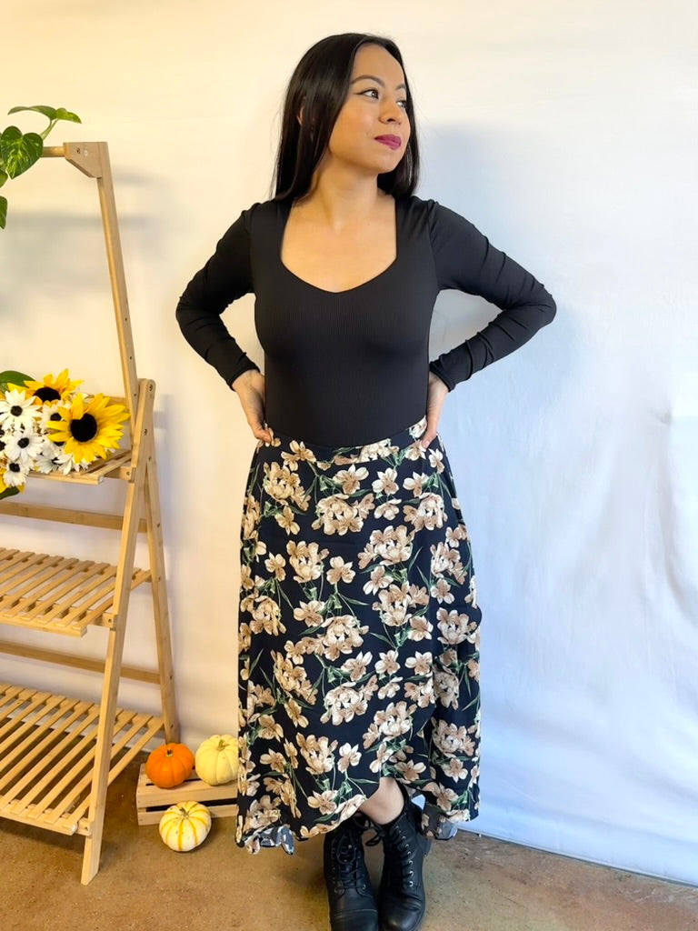 Floral High-low Skirt