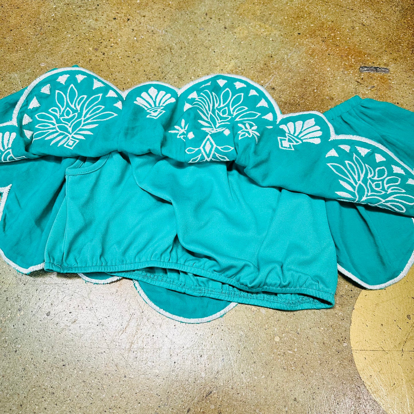 Embroidered Crop Top with off shoulder sleeves