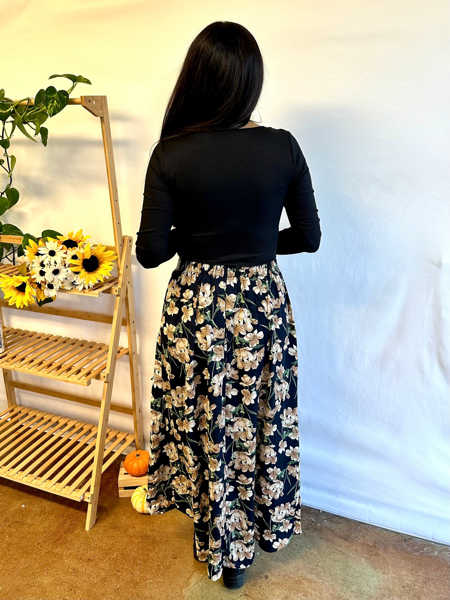Floral High-low Skirt