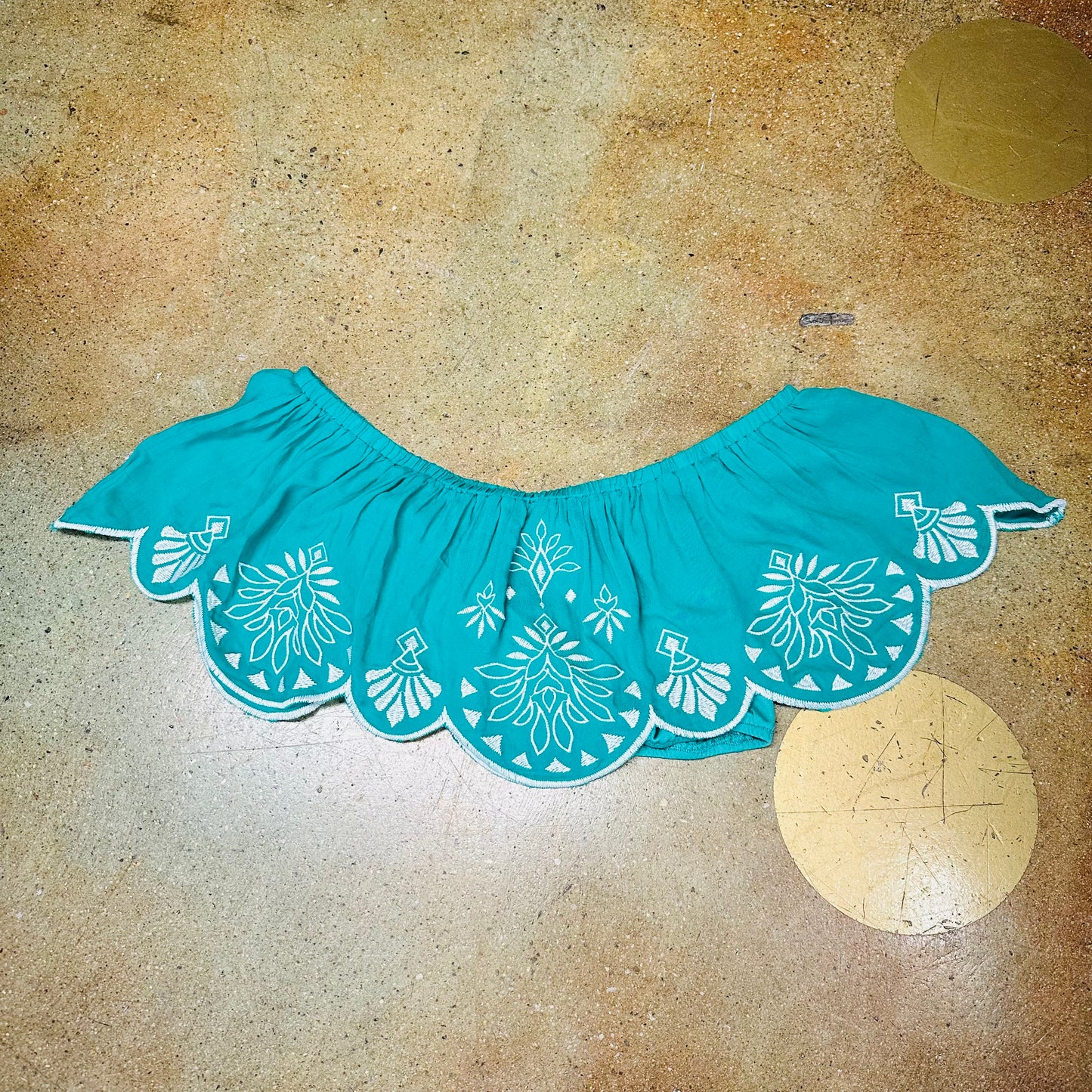 Embroidered Crop Top with off shoulder sleeves