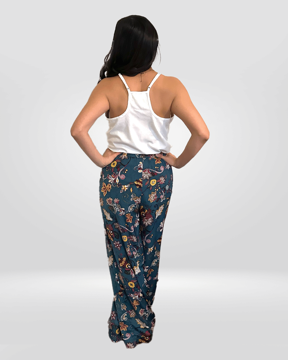 Elegant Teal Floral Pant