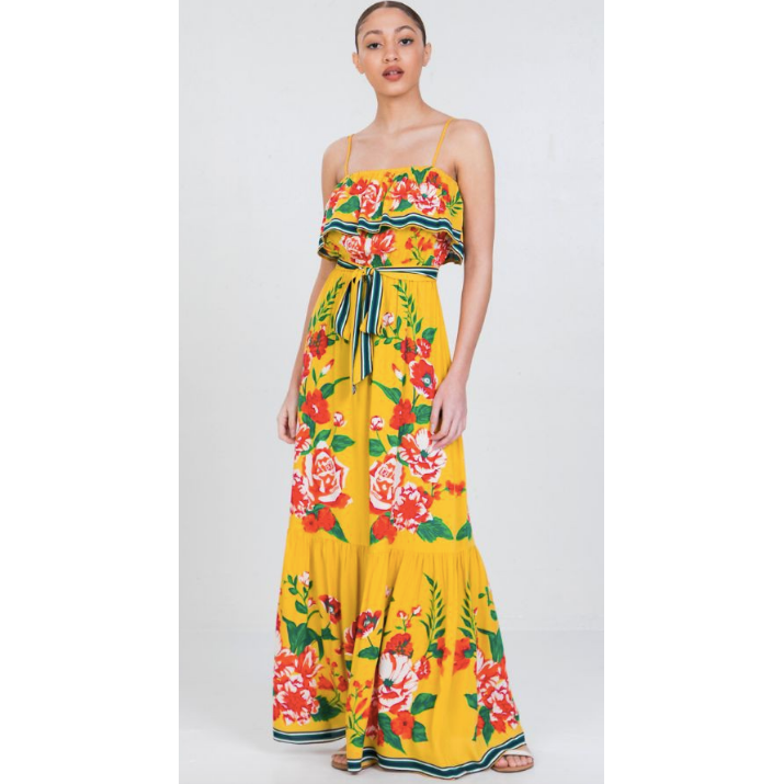 Yellow Floral Maxi Dress