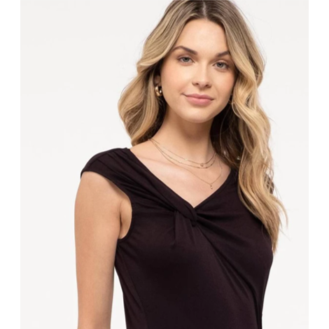 Black or Beige Knot Basic Top