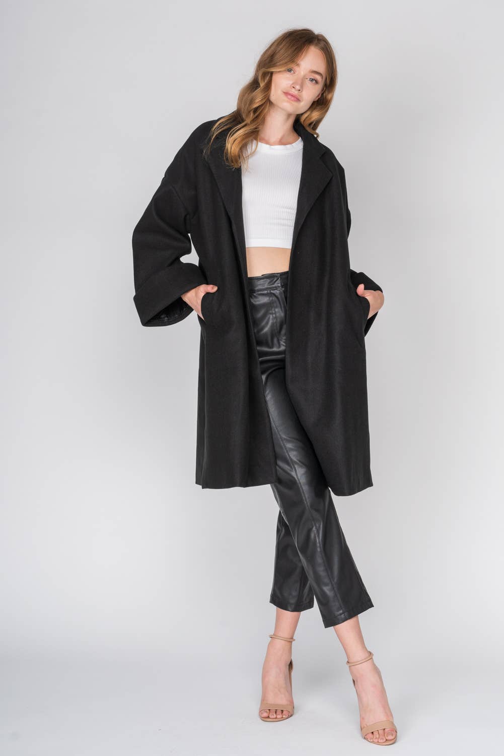 Wide-look Coat with Flared Sleeves