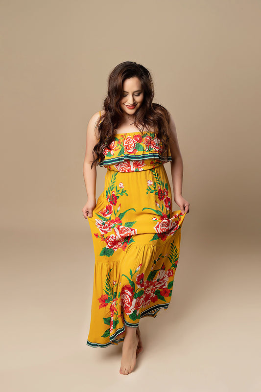 Yellow Floral Maxi Dress