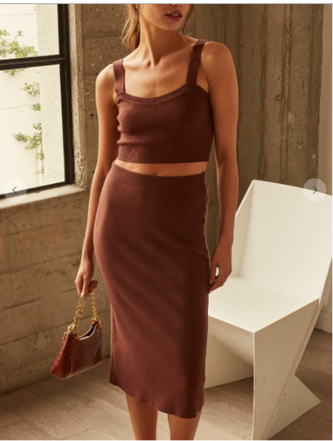 Cafe Obscuro Crop Top and Skirt Set