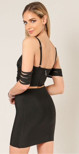 Black fringe Off Shoulder Top