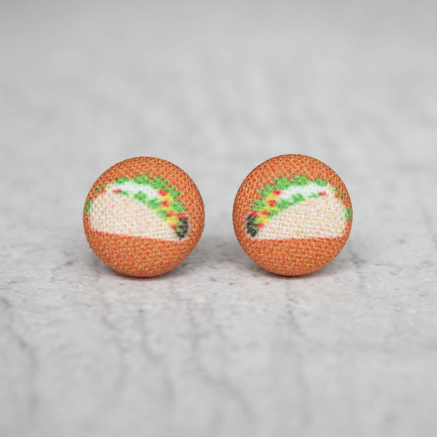 Taco Fabric Button Earrings - Descendencia Latina