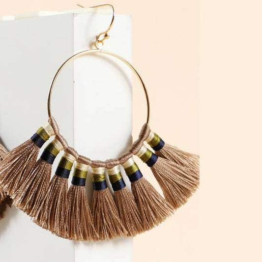 Brown Tassel Earrings - Descendencia Latina