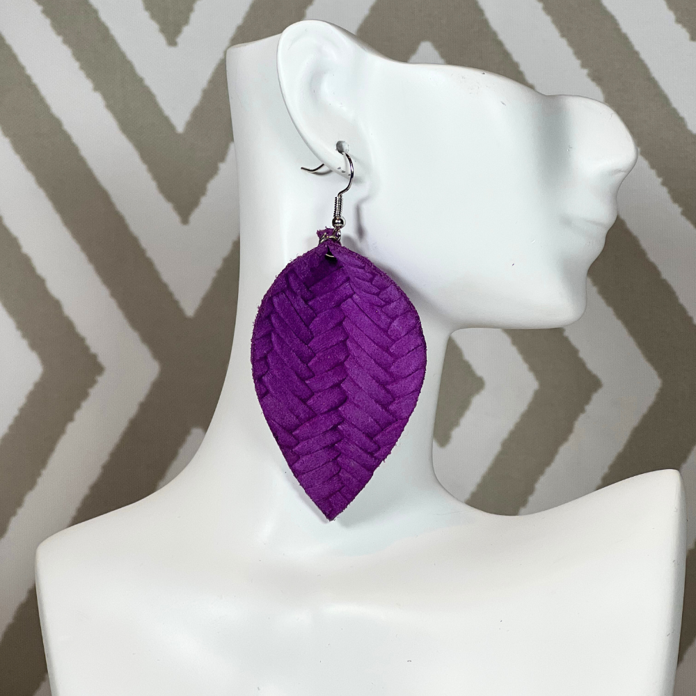 Magenta Braided Earrings - Descendencia Latina