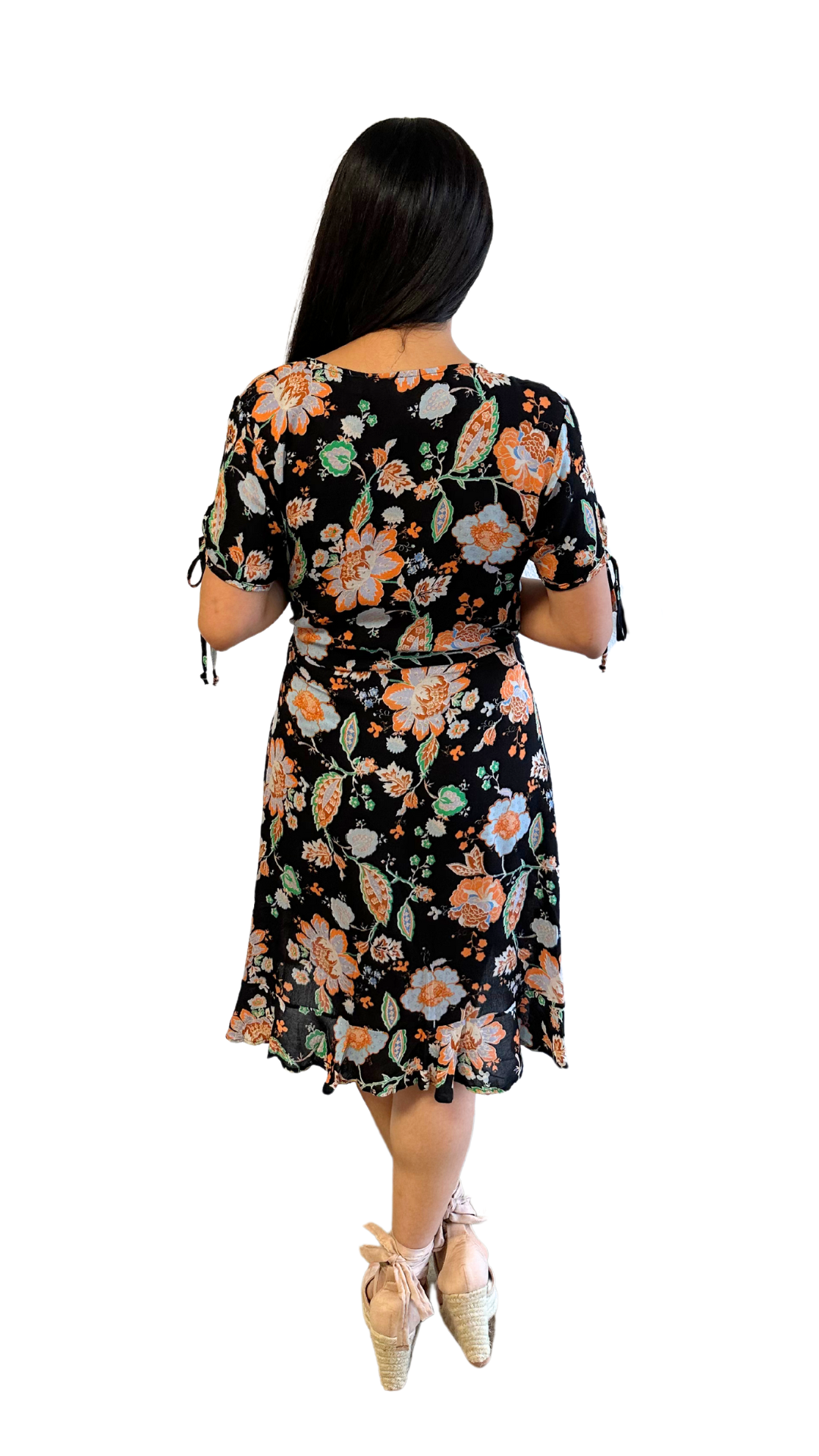 Woven Floral Wrap Dress