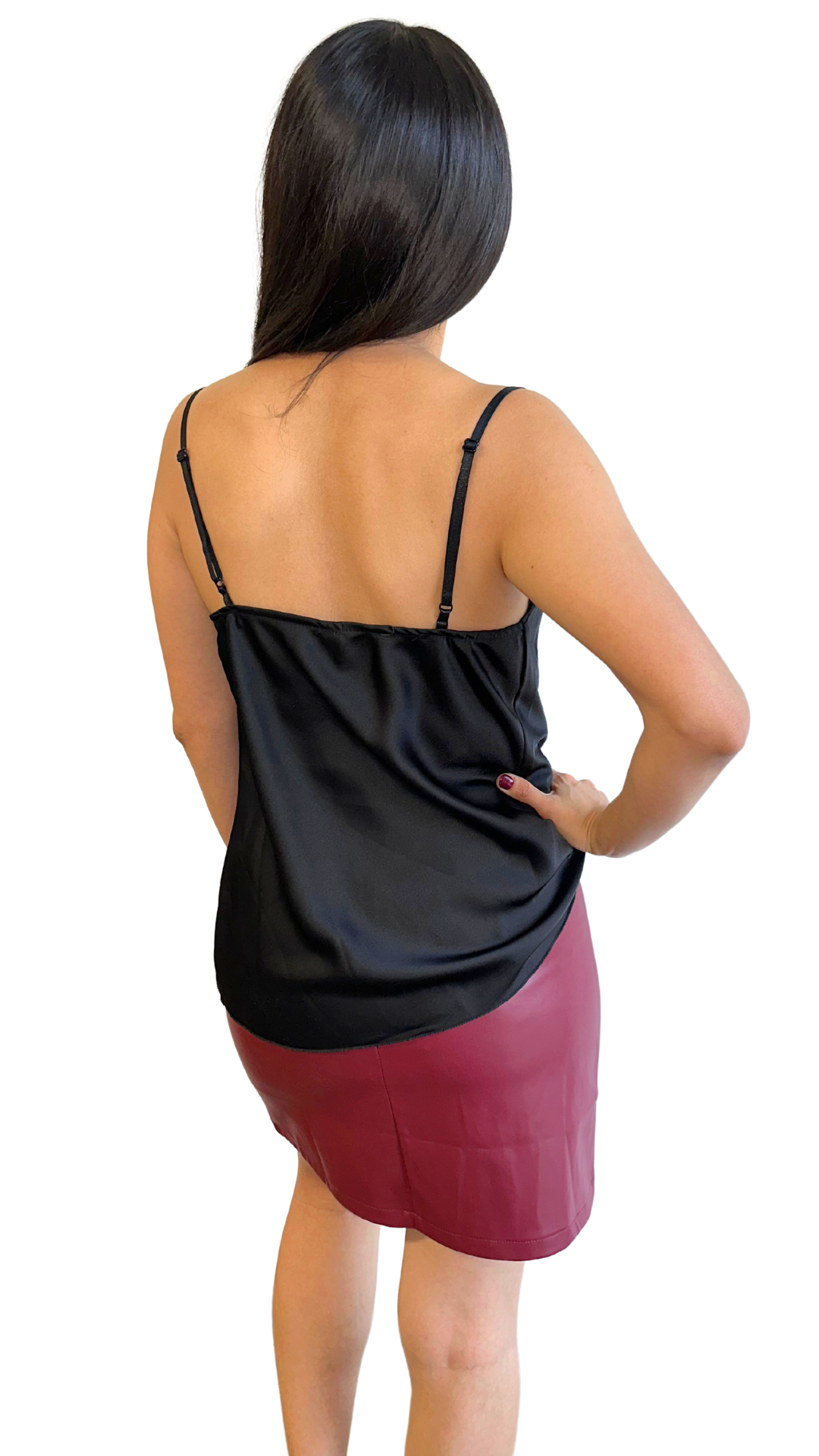 Spaghetti Strap Cowl Front Cami