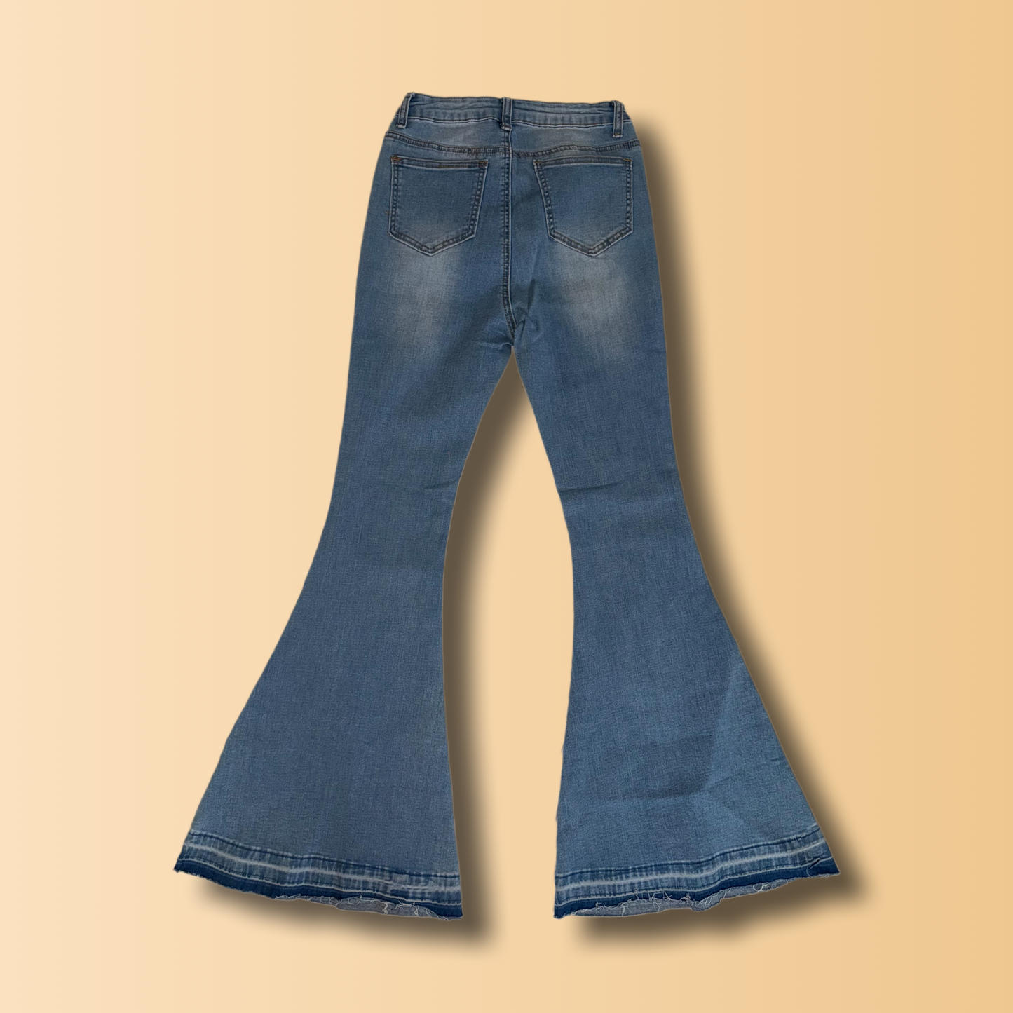 American Bazi High-Waisted Flare Jeans - Women's Light Wash Stretch Denim (Style RJH-2583)