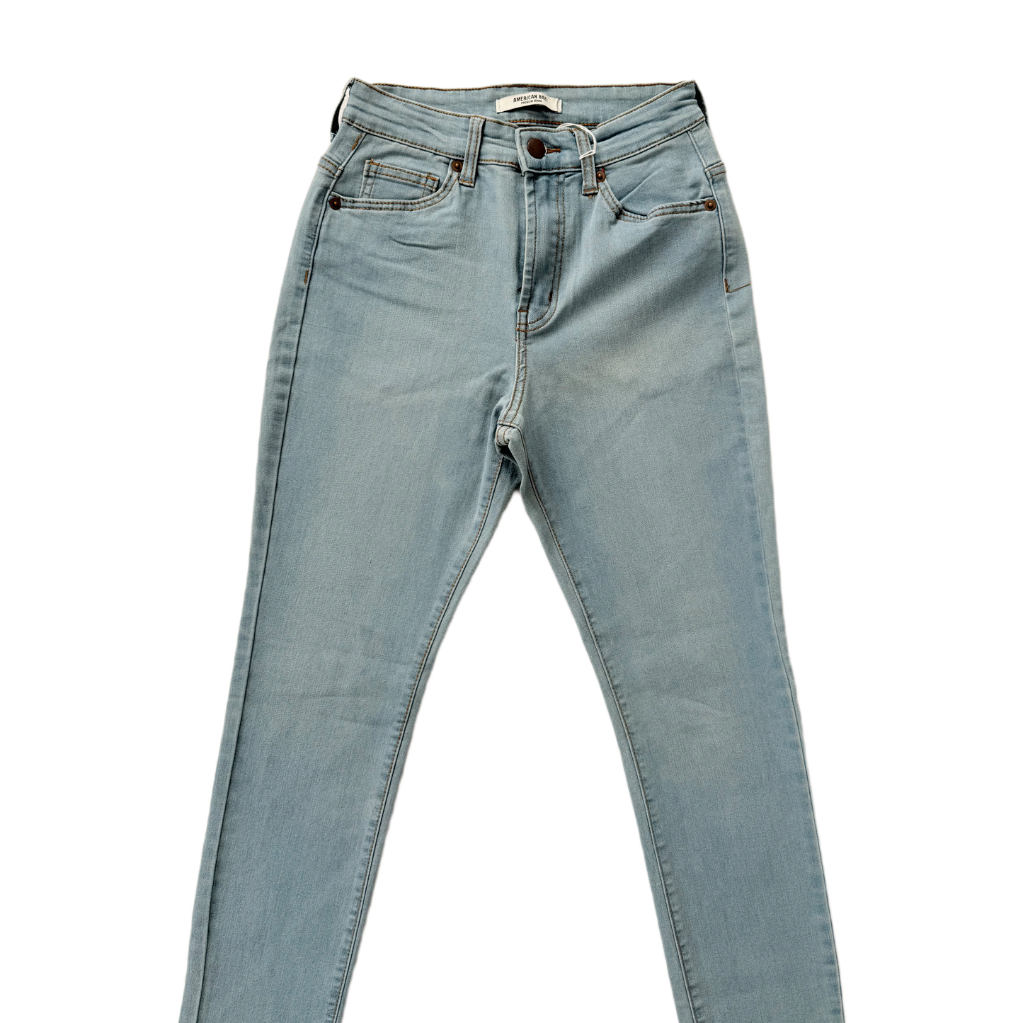 American Bazi Women's High Rise Skinny Jeans - Premium Light Blue Stretch Denim (Style AH-1001)