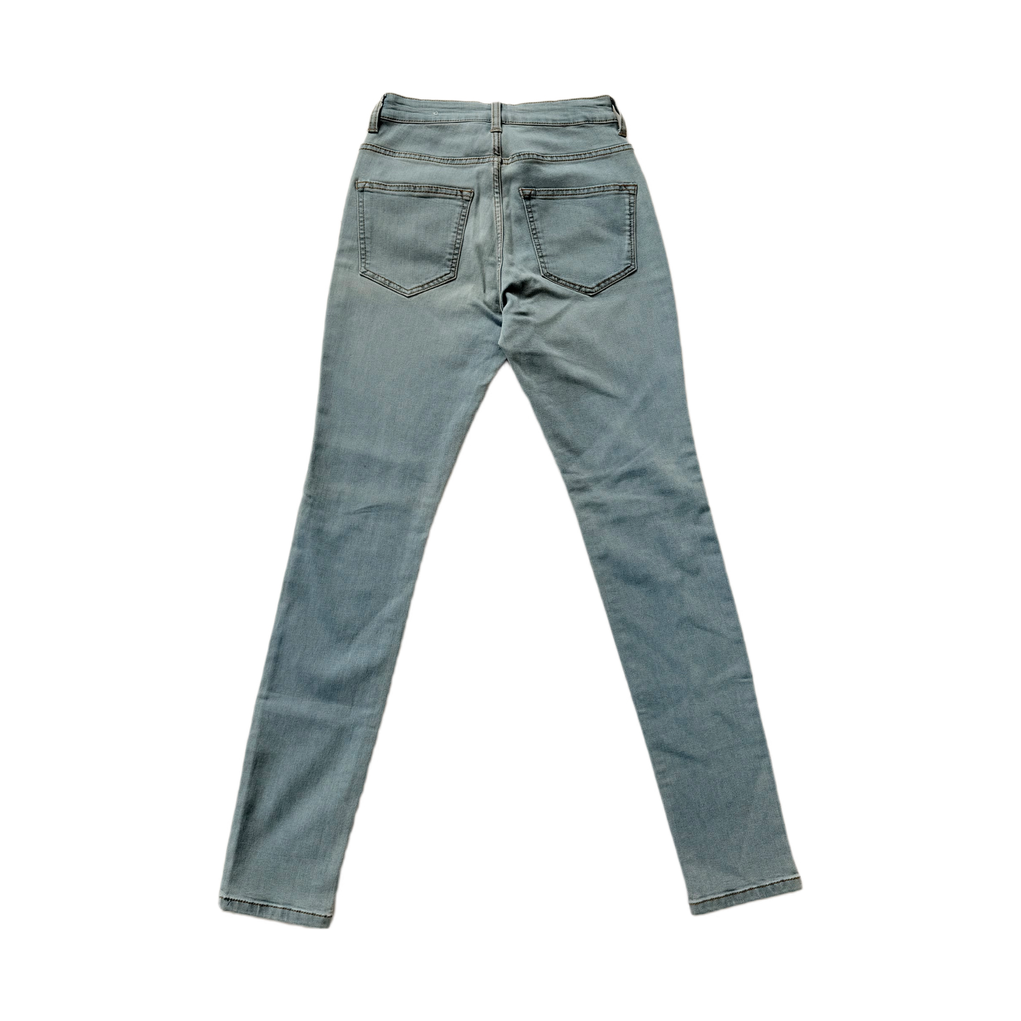 American Bazi Women's High Rise Skinny Jeans - Premium Light Blue Stretch Denim (Style AH-1001)