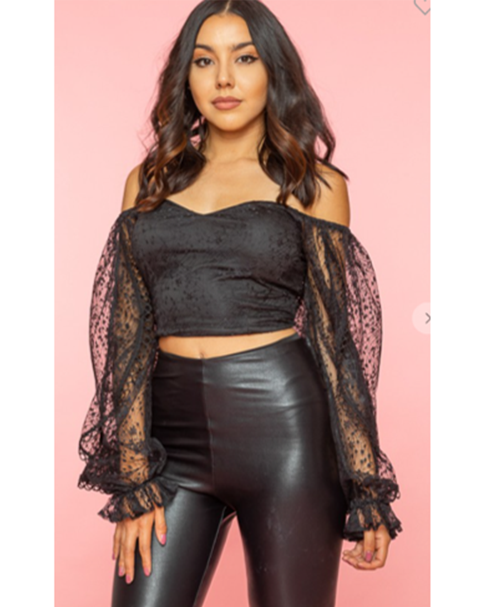 Elegant Lace Black Crop Top