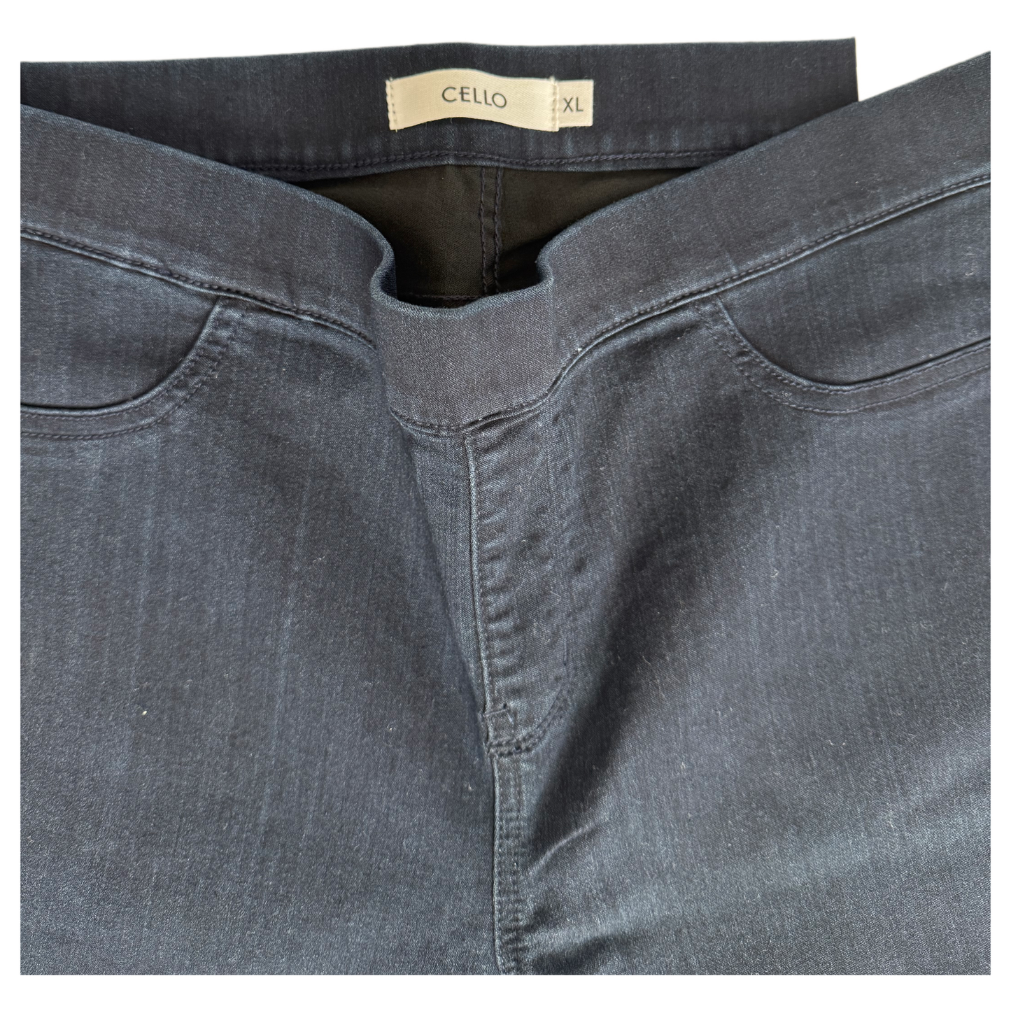 Cello Mid Rise Pull On Boot-cut Jeans - Women's Deluxe Comfort Stretch Rayon Denim, Dark Wash (Sizes L & XL)