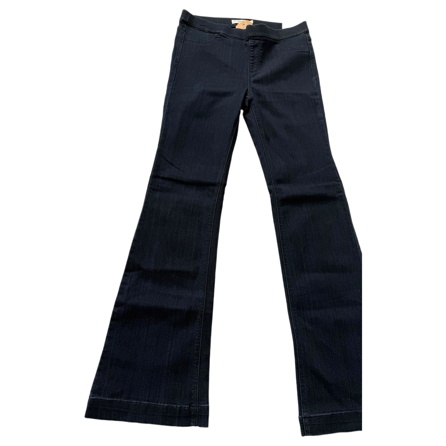 Cello Mid Rise Pull On Boot-cut Jeans - Women's Deluxe Comfort Stretch Rayon Denim, Dark Wash (Sizes L & XL)