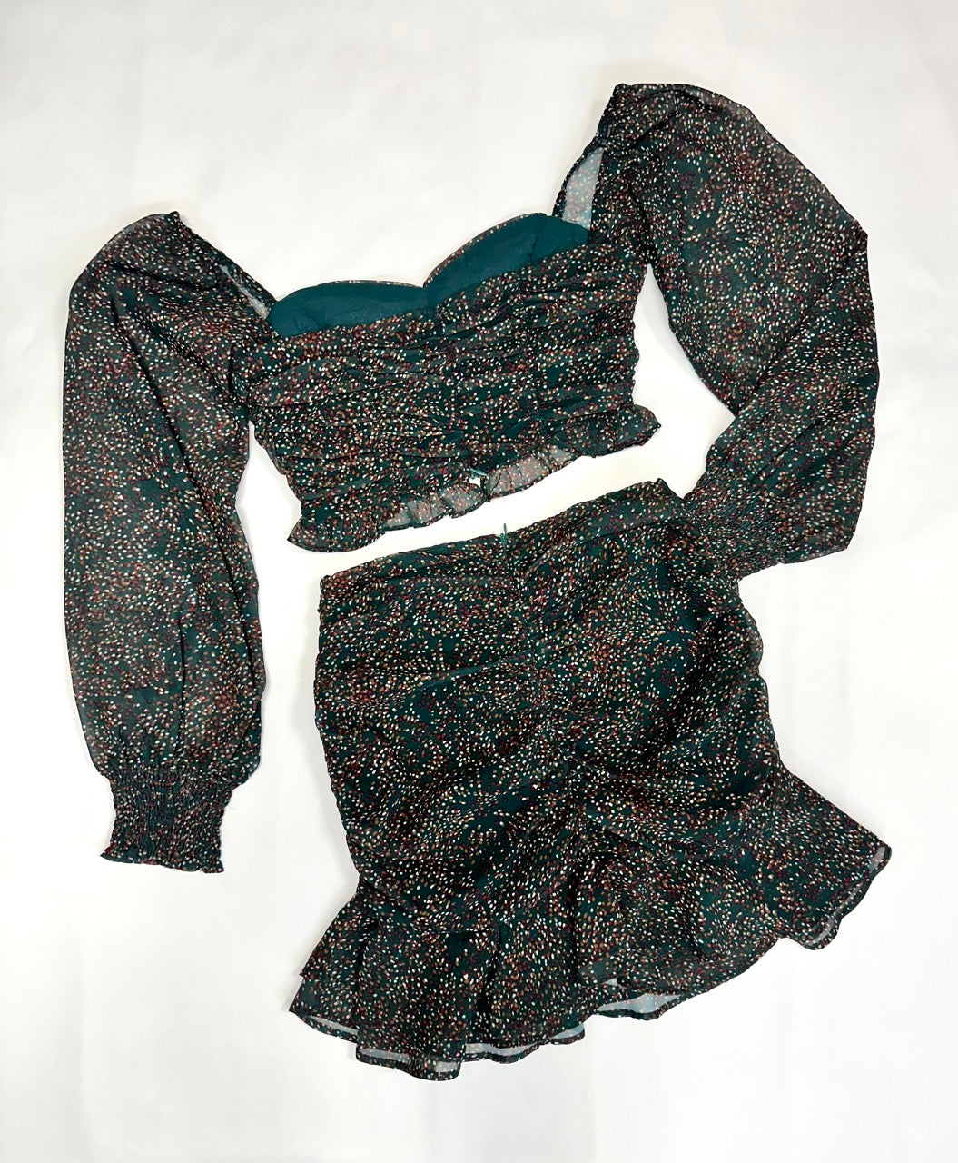 Emerald Green Floral Set