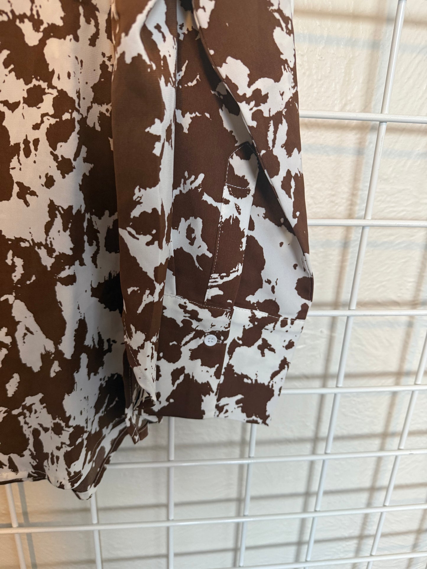 Vaquera Long Sleeve Cow print Button Up - Small