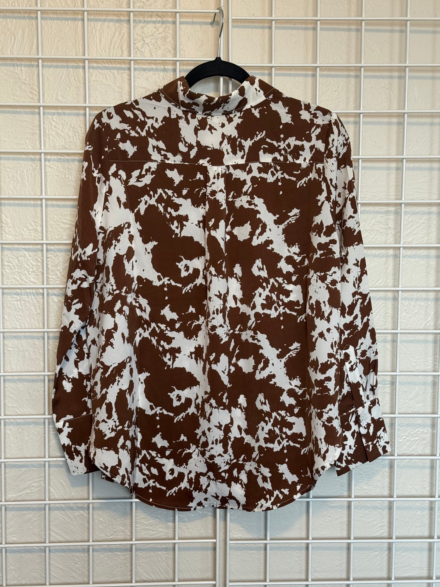 Vaquera Long Sleeve Cow print Button Up - Small