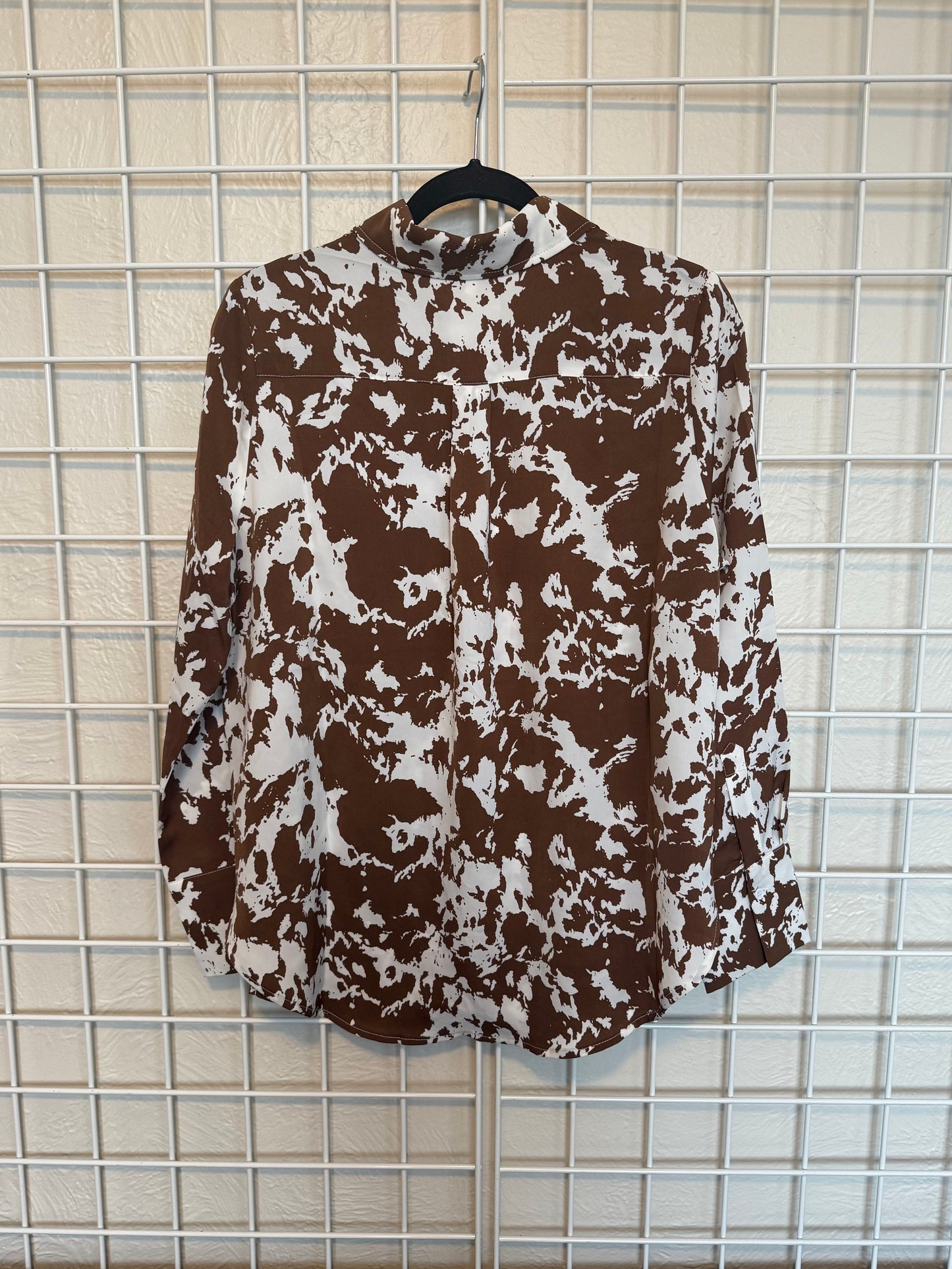 Vaquera Long Sleeve Cow print Button Up - Small