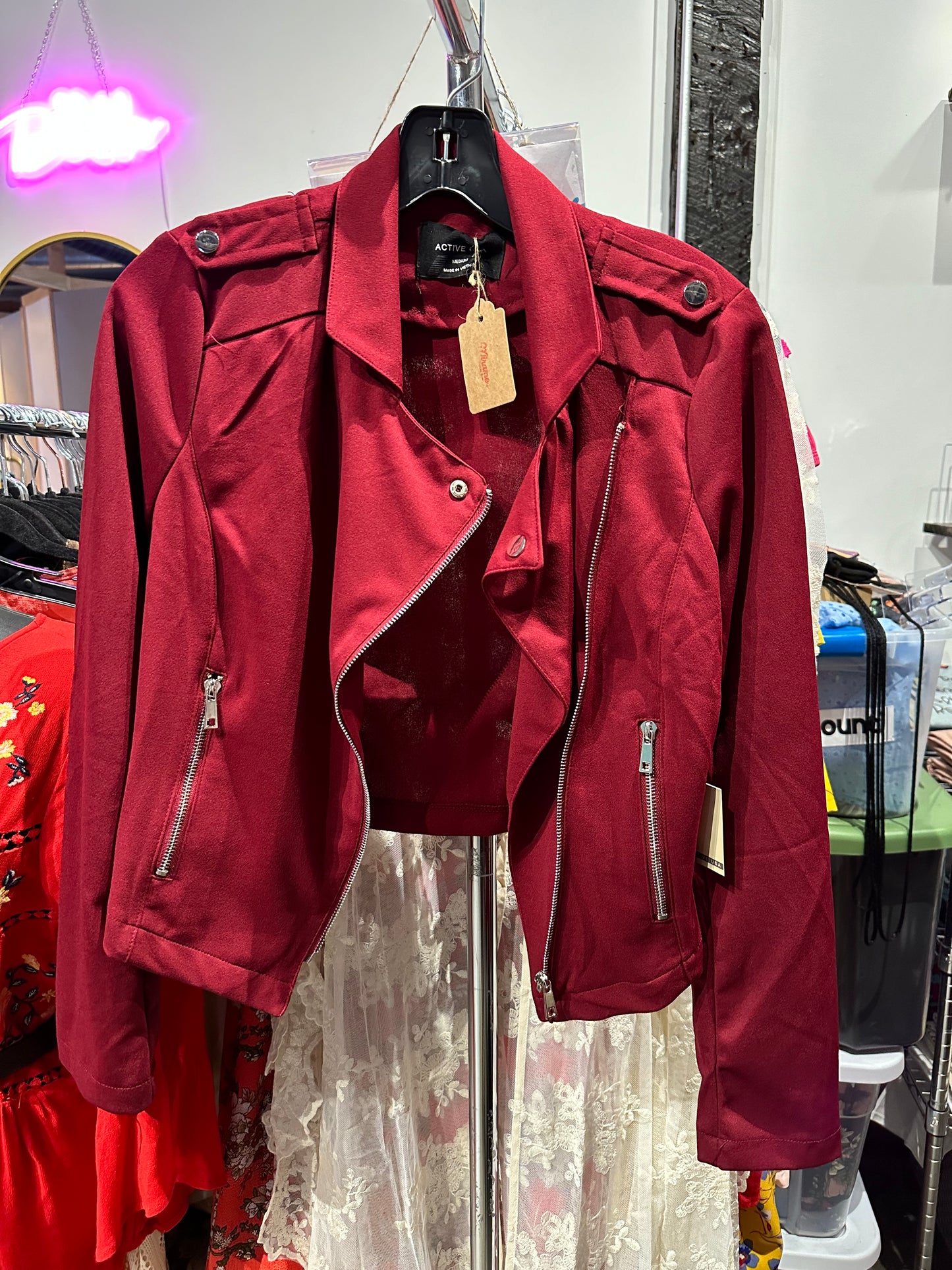 Red Jacket with zipper detail