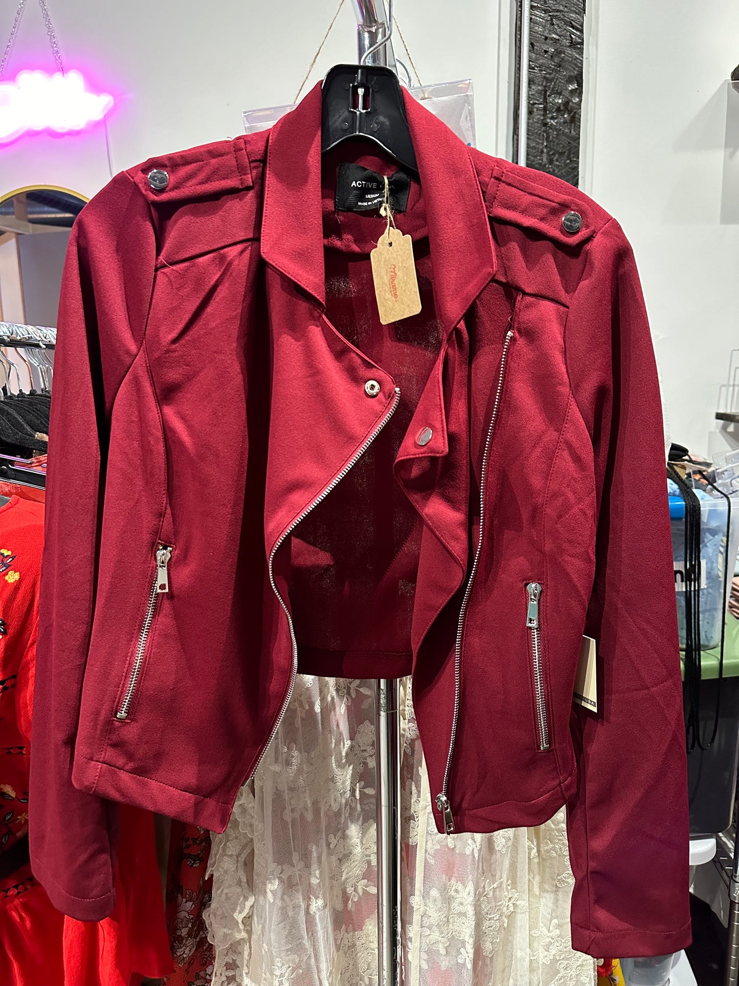 Red Jacket with zipper detail