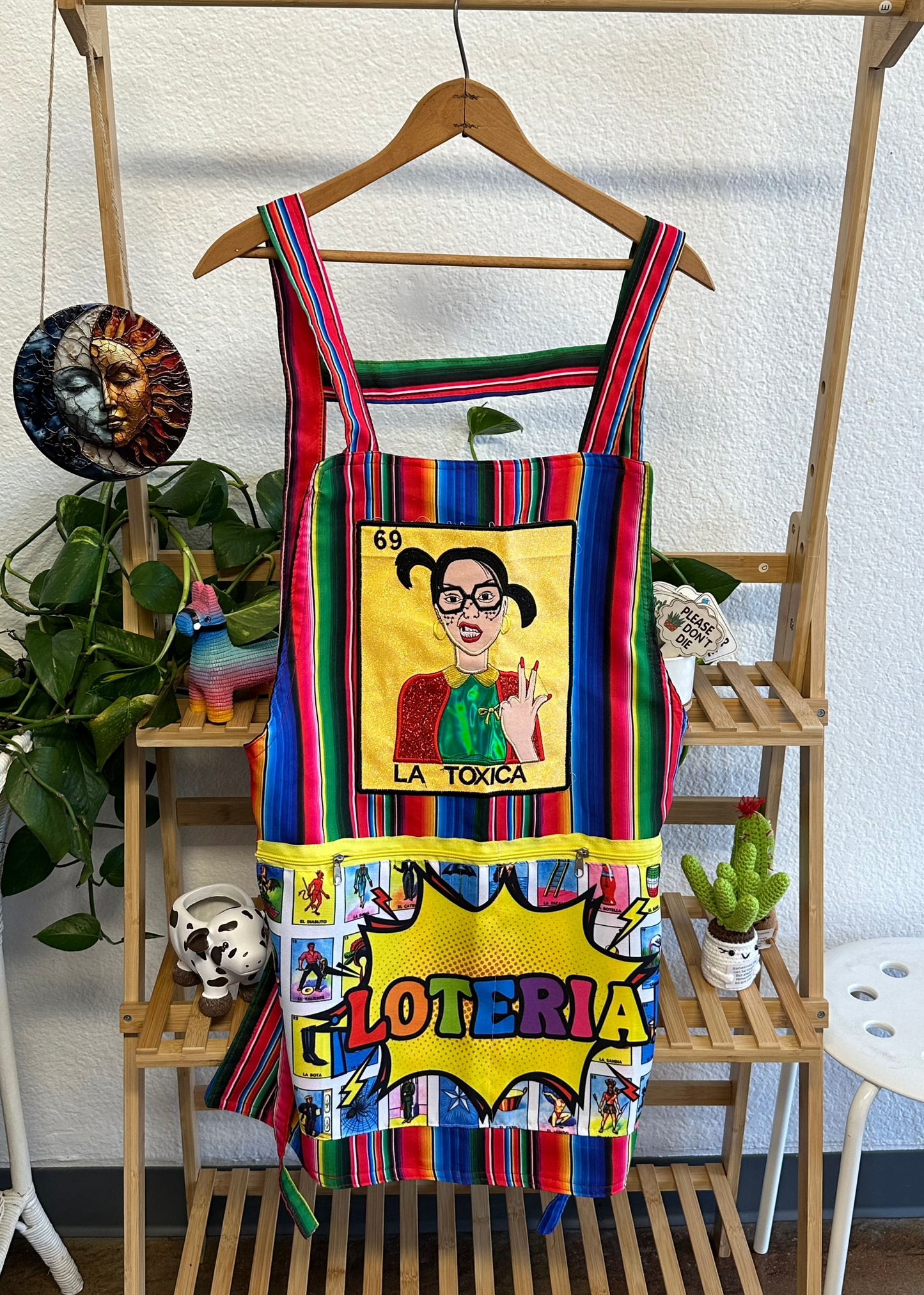 Mexican Loteria Apron La Toxica Chilindrina