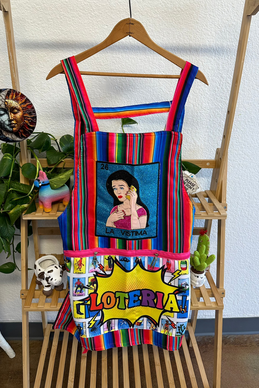 Mexican Loteria Apron La Vistima