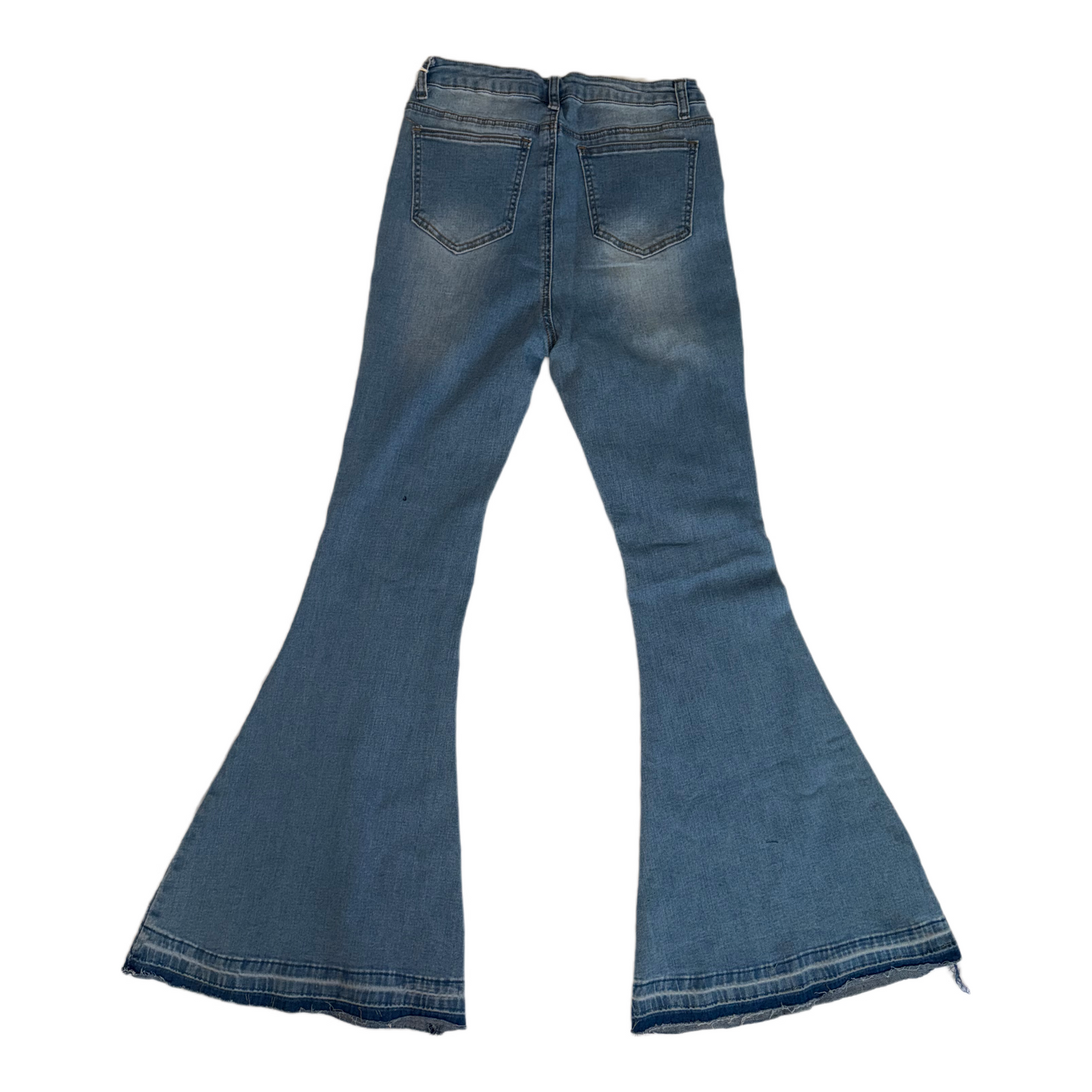 American Bazi High-Waisted Flare Jeans - Women's Light Wash Stretch Denim (Style RJH-2583)