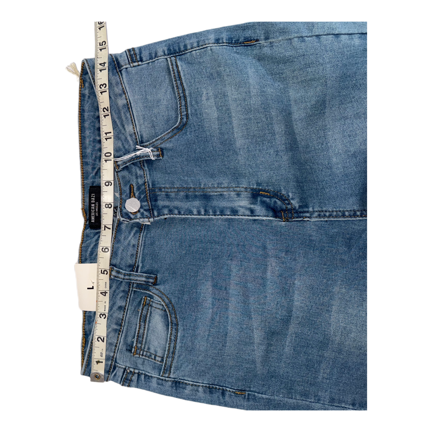 American Bazi High-Waisted Flare Jeans - Women's Light Wash Stretch Denim (Style RJH-2583)