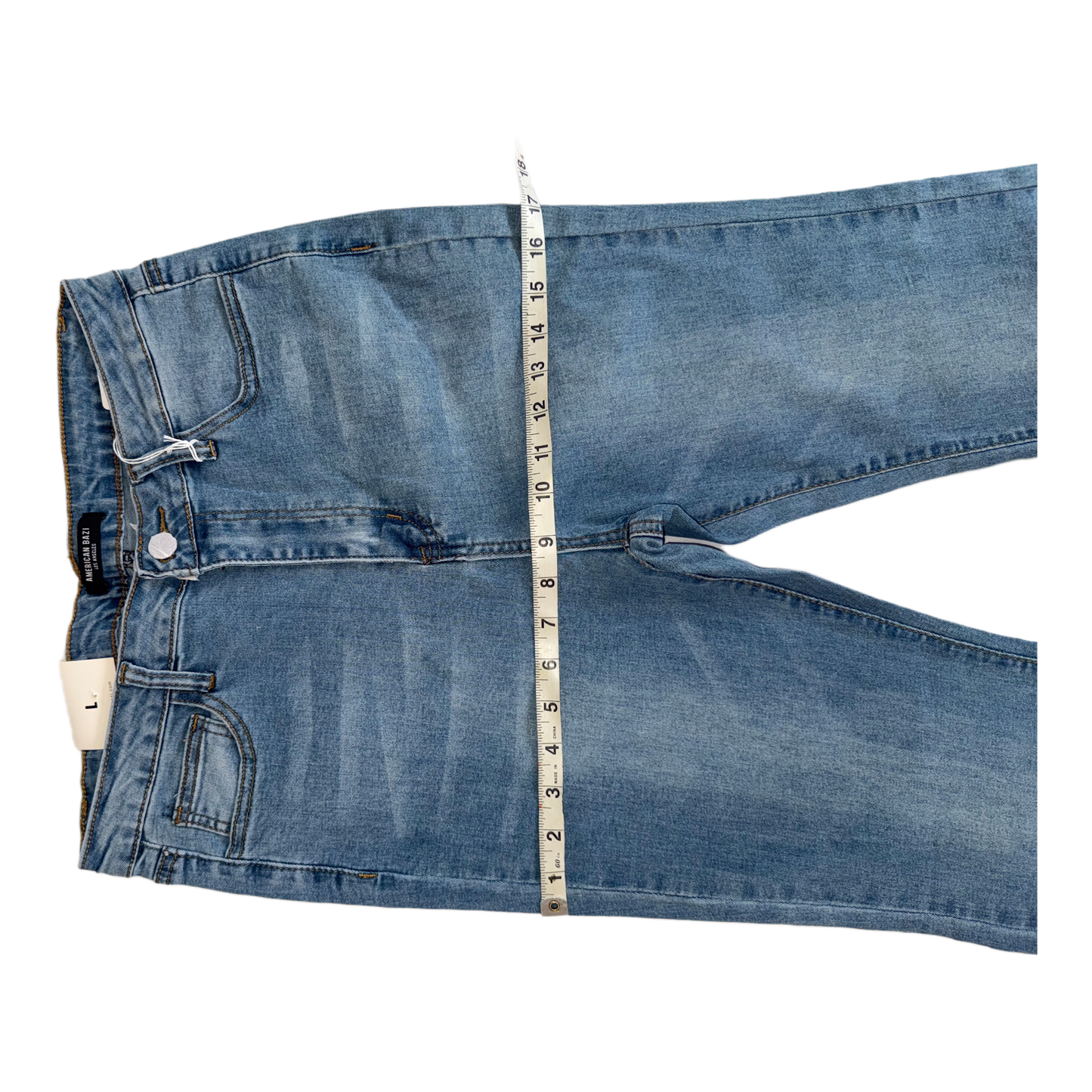 American Bazi High-Waisted Flare Jeans - Women's Light Wash Stretch Denim (Style RJH-2583)