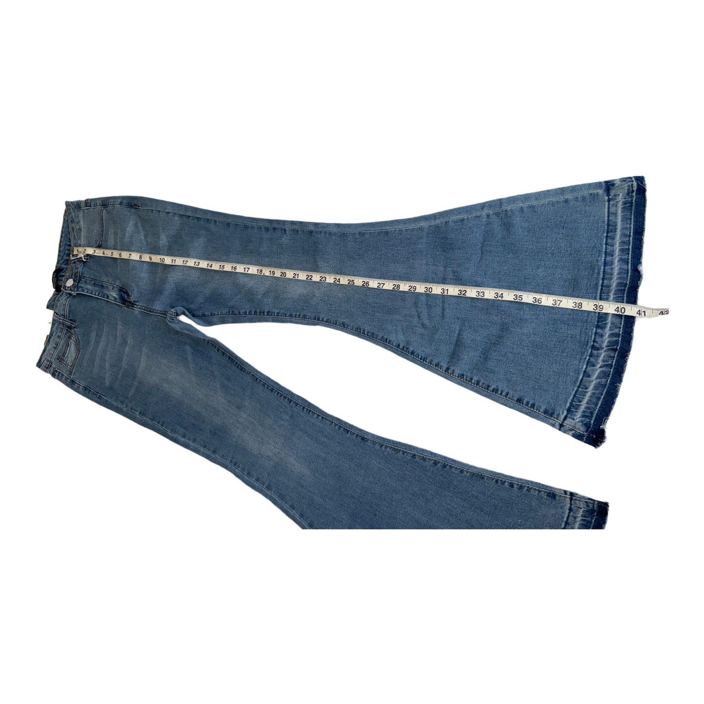 American Bazi High-Waisted Flare Jeans - Women's Light Wash Stretch Denim (Style RJH-2583)