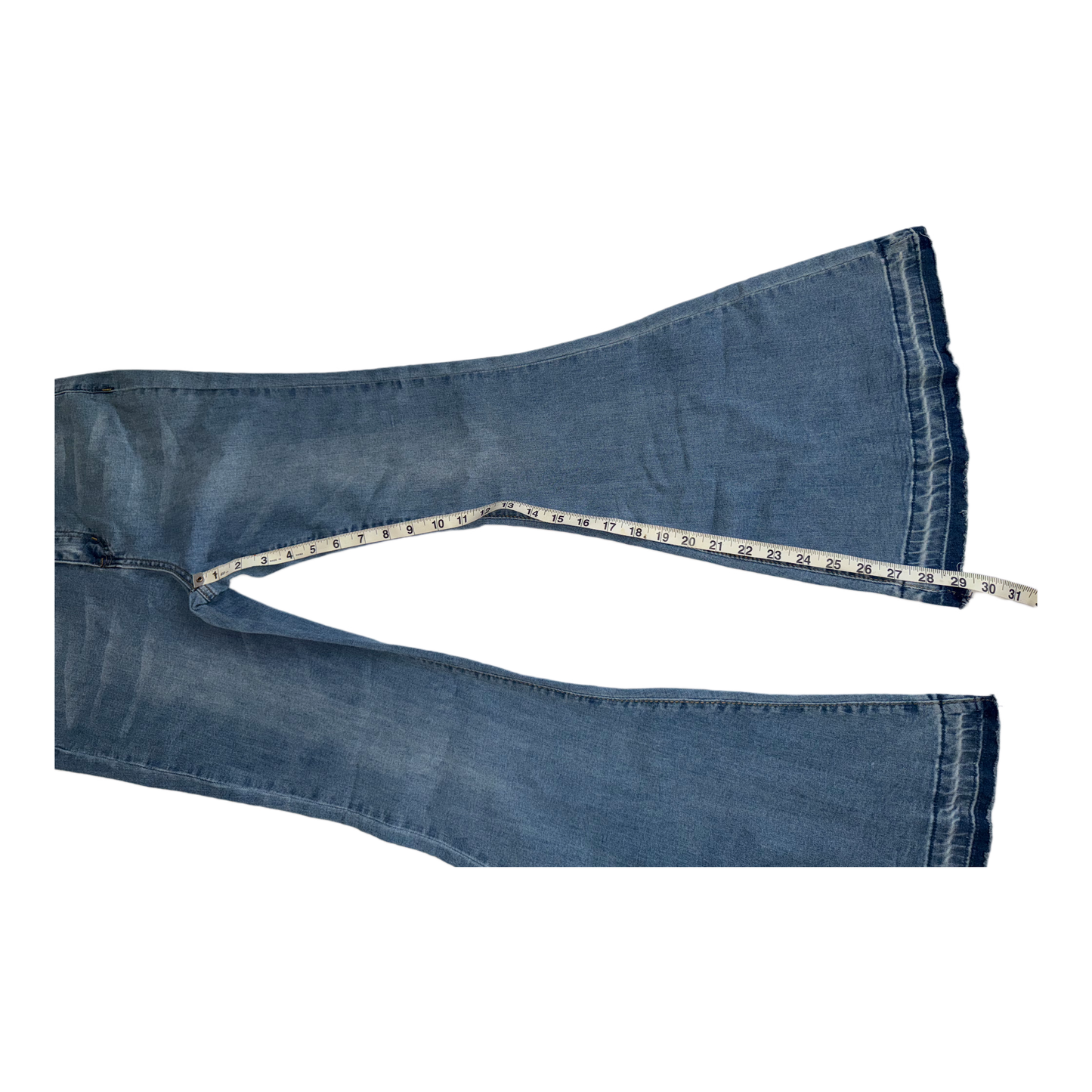 American Bazi High-Waisted Flare Jeans - Women's Light Wash Stretch Denim (Style RJH-2583)