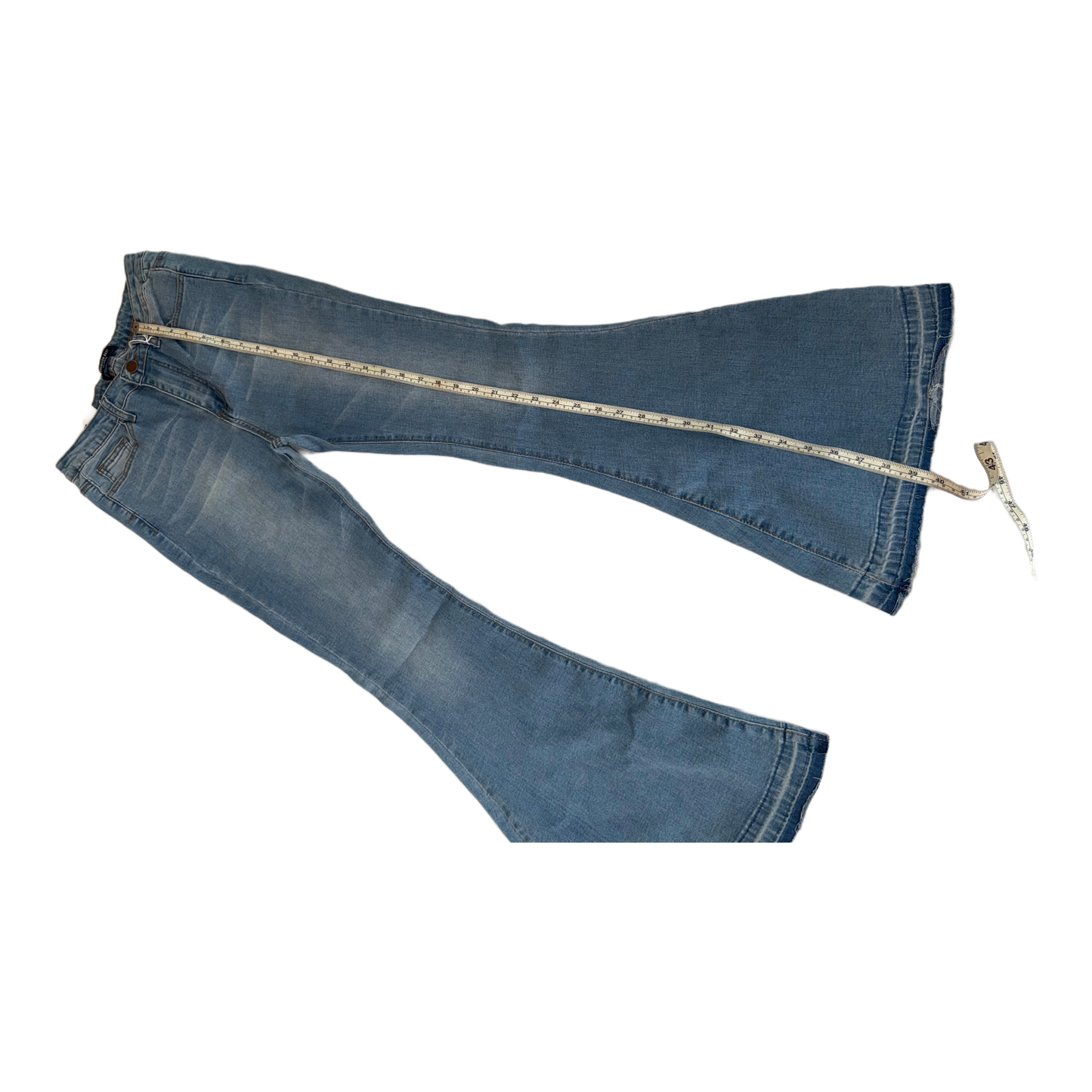 American Bazi High-Waisted Flare Jeans - Women's Light Wash Stretch Denim (Style RJH-2583)