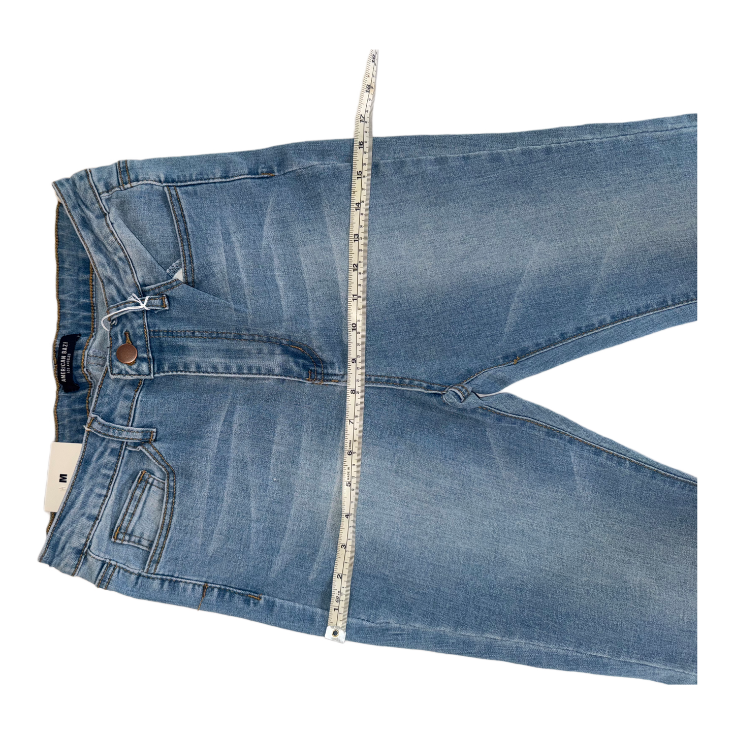 American Bazi High-Waisted Flare Jeans - Women's Light Wash Stretch Denim (Style RJH-2583)