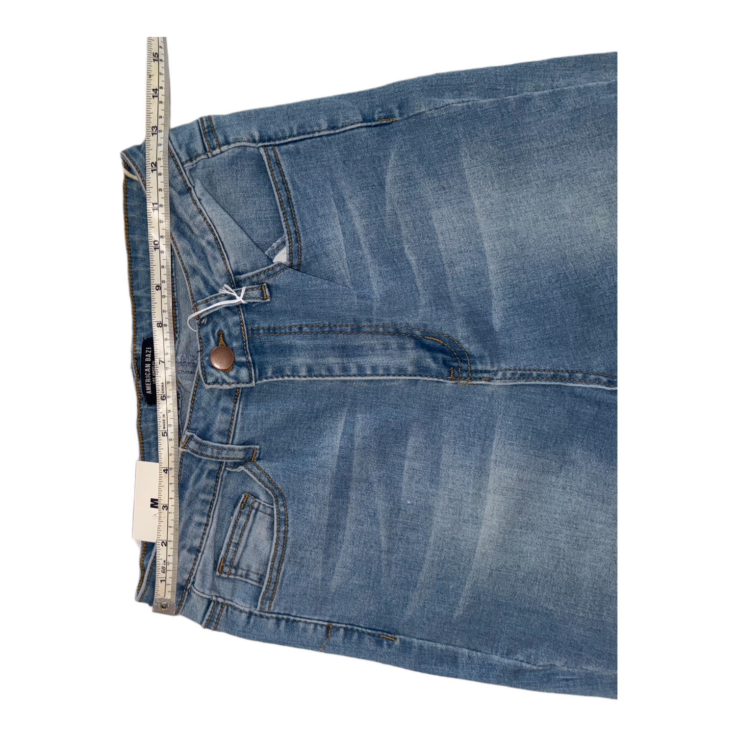 American Bazi High-Waisted Flare Jeans - Women's Light Wash Stretch Denim (Style RJH-2583)