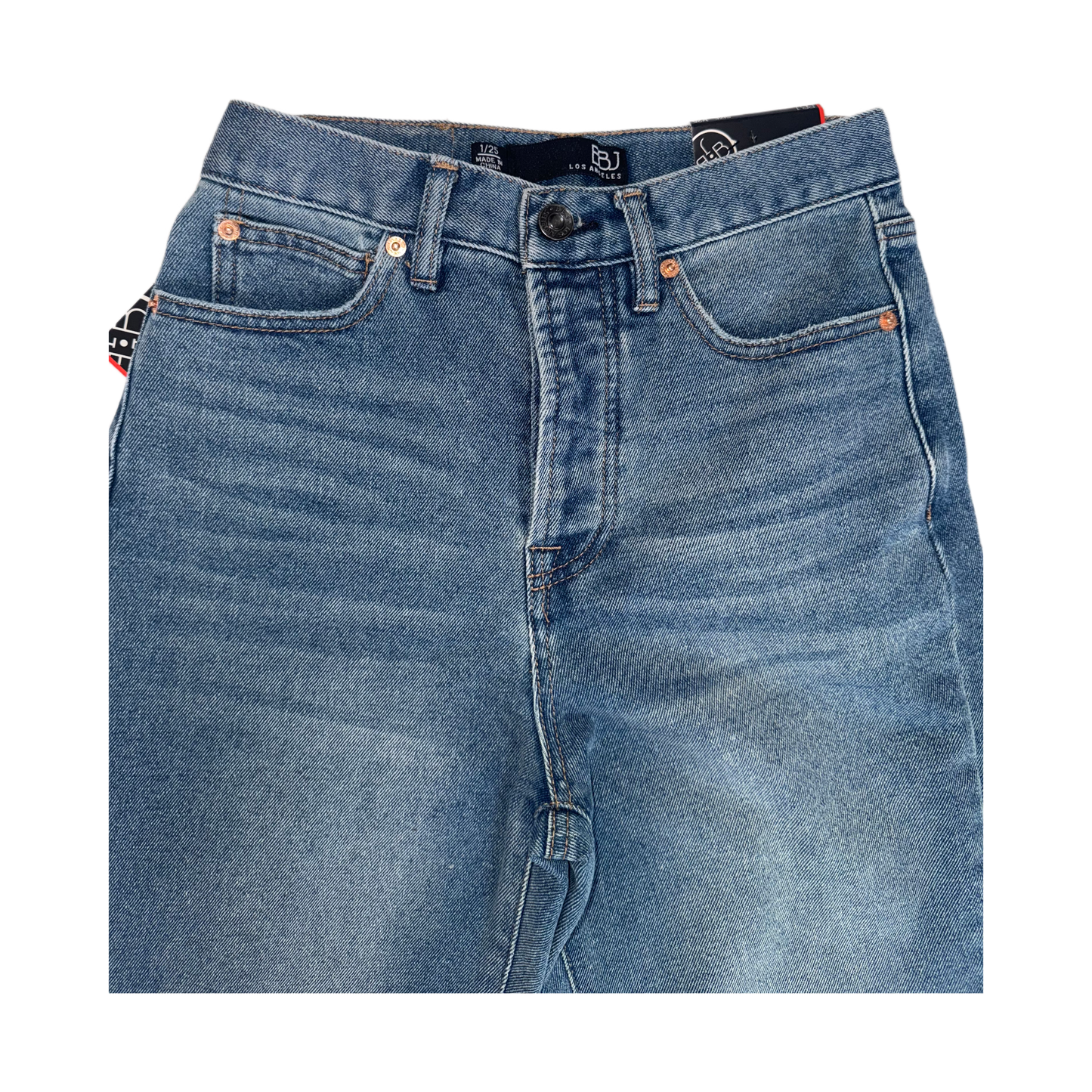 Boom Boom Jeans Los Angeles Light Wash Straight Leg Cropped Mom Jeans (Model SH22582z)