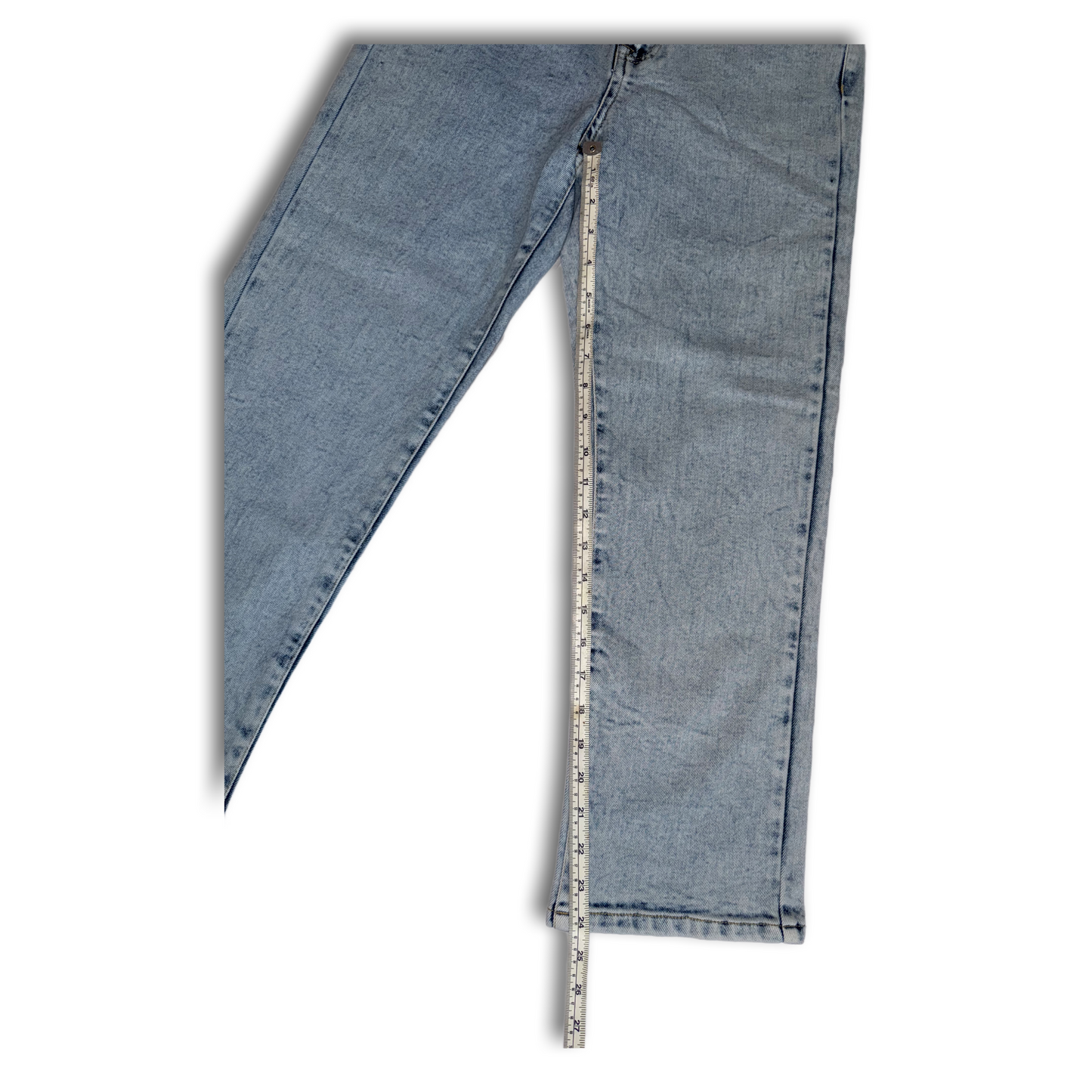 Boom Boom Jeans Los Angeles Women's High Waisted Cropped Mom Jeans - Straight Leg, Medium Stretch, Unique Wash (Style C21759Z)