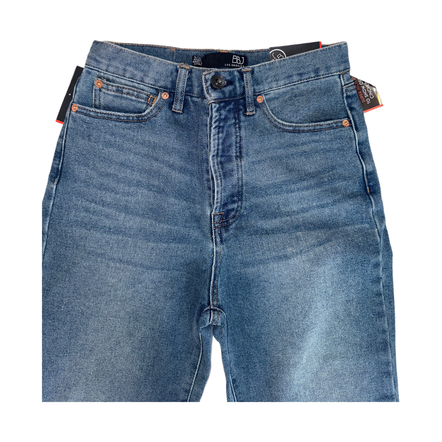 Boom Boom Jeans Los Angeles Light Wash Straight Leg Cropped Mom Jeans (Model SH22582z)