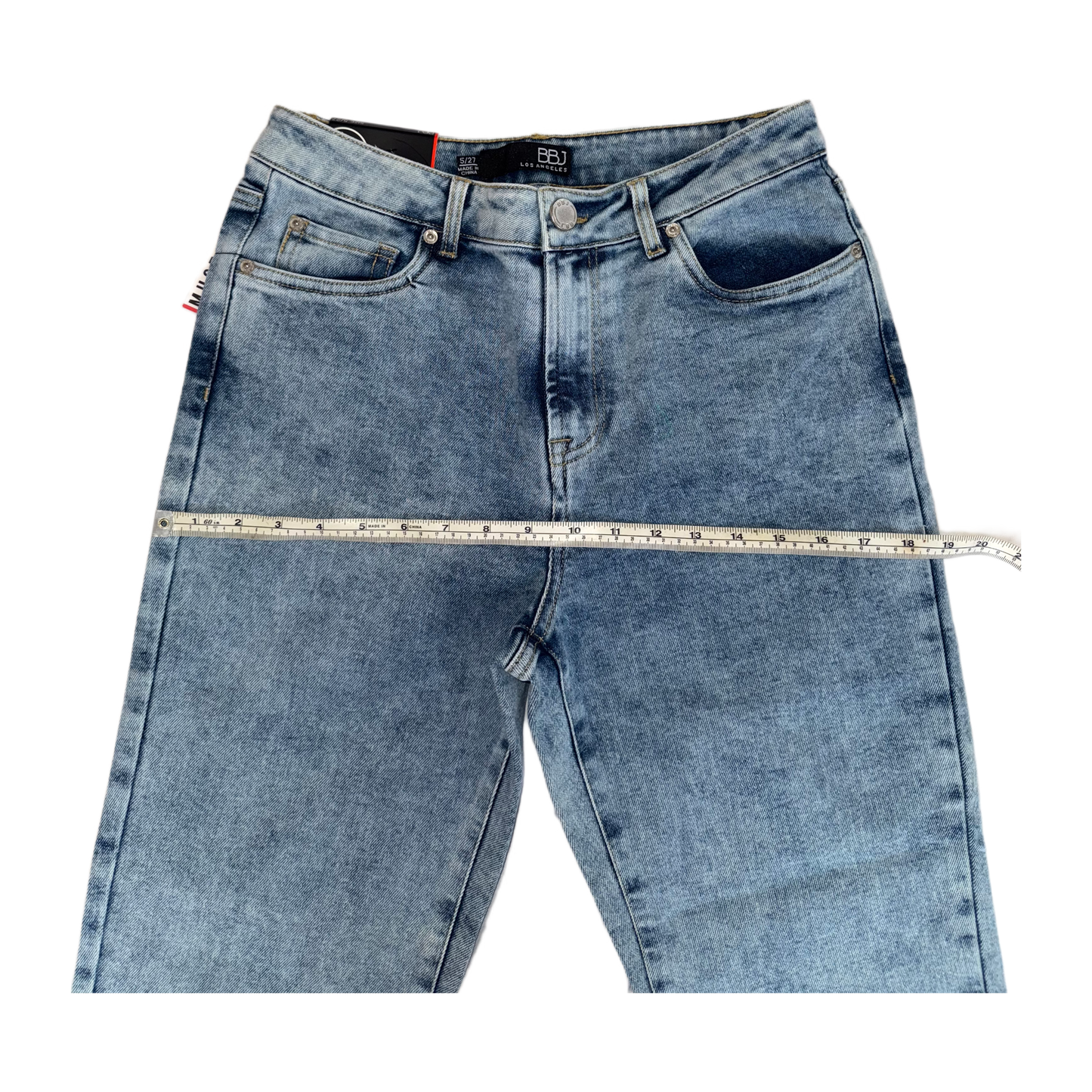 Boom Boom Jeans Los Angeles Women's High Waisted Cropped Mom Jeans - Straight Leg, Medium Stretch, Unique Wash (Style C21759Z)