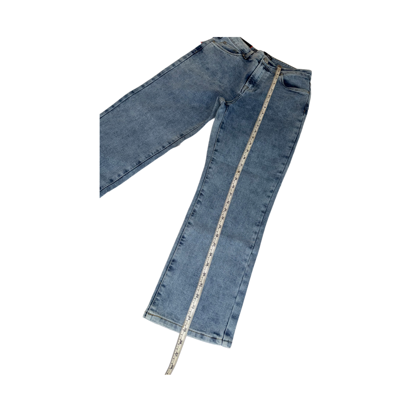 Boom Boom Jeans Los Angeles Women's High Waisted Cropped Mom Jeans - Straight Leg, Medium Stretch, Unique Wash (Style C21759Z)