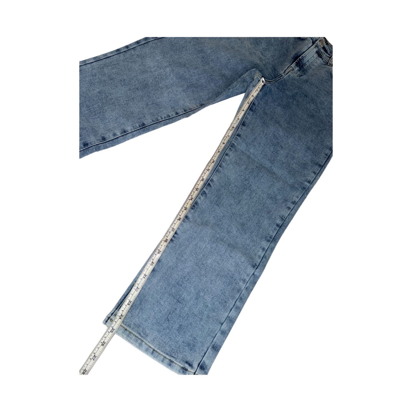 Boom Boom Jeans Los Angeles Women's High Waisted Cropped Mom Jeans - Straight Leg, Medium Stretch, Unique Wash (Style C21759Z)