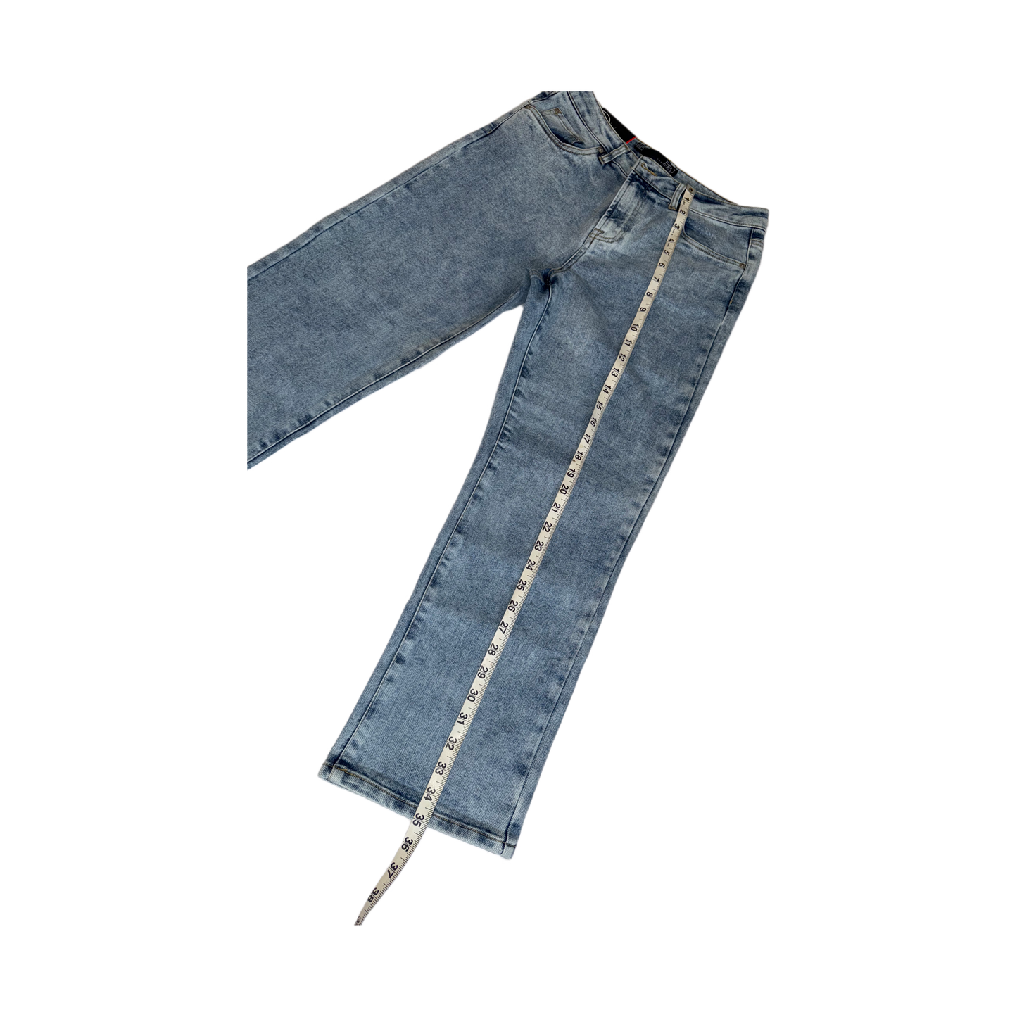 Boom Boom Jeans Los Angeles Women's High Waisted Cropped Mom Jeans - Straight Leg, Medium Stretch, Unique Wash (Style C21759Z)