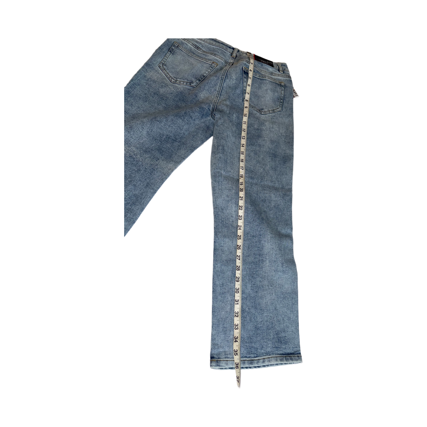 Boom Boom Jeans Los Angeles Women's High Waisted Cropped Mom Jeans - Straight Leg, Medium Stretch, Unique Wash (Style C21759Z)