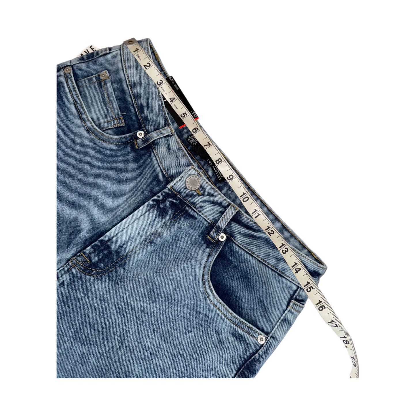 Boom Boom Jeans Los Angeles Women's High Waisted Cropped Mom Jeans - Straight Leg, Medium Stretch, Unique Wash (Style C21759Z)