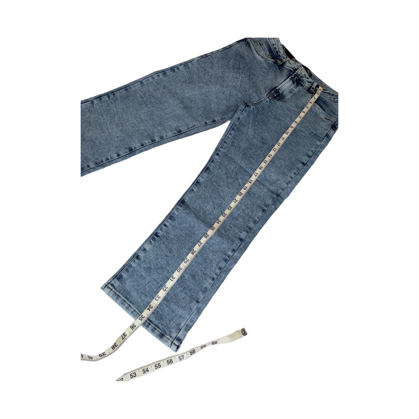 Boom Boom Jeans Los Angeles Women's High Waisted Cropped Mom Jeans - Straight Leg, Medium Stretch, Unique Wash (Style C21759Z)