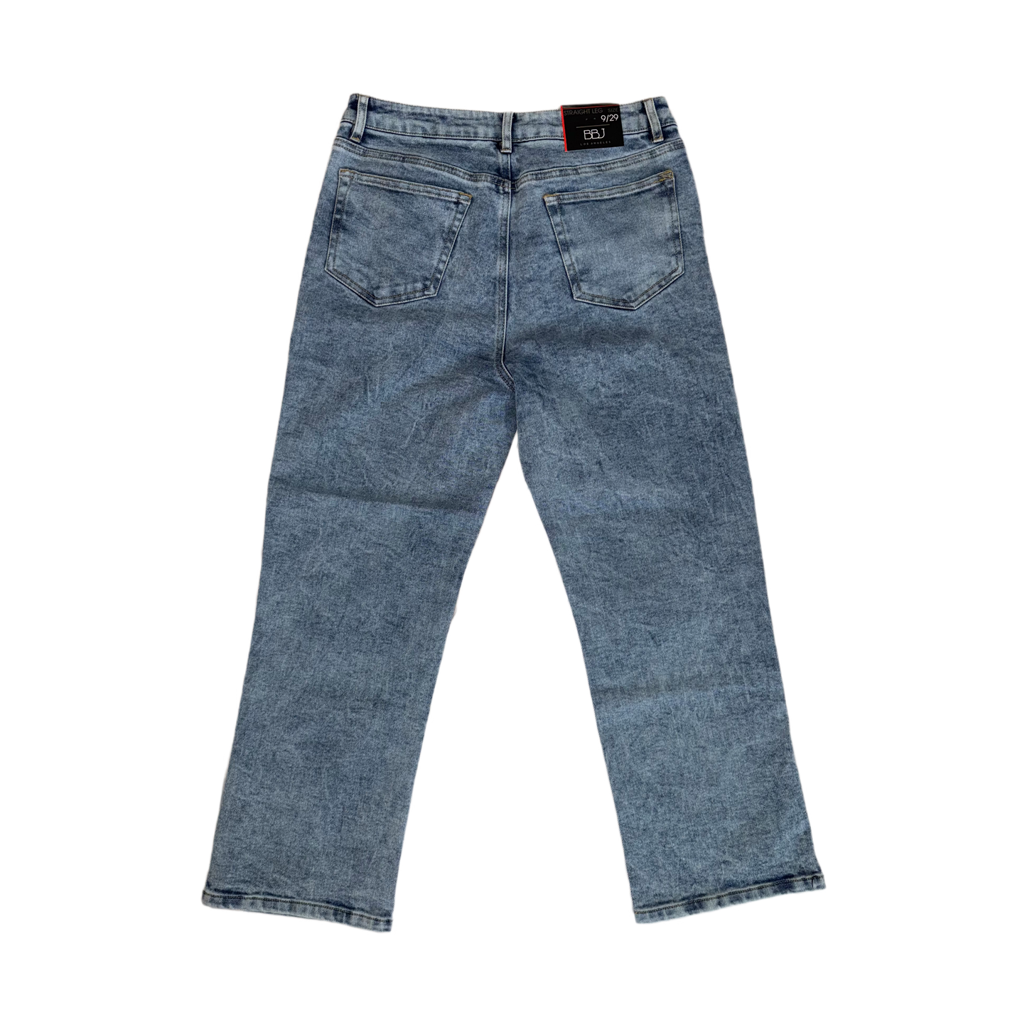 Boom Boom Jeans Los Angeles Women's High Waisted Cropped Mom Jeans - Straight Leg, Medium Stretch, Unique Wash (Style C21759Z)